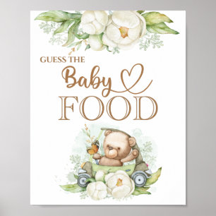 Teddy Bear Baby Bear "Raten Sie das Baby Food" Pos Poster