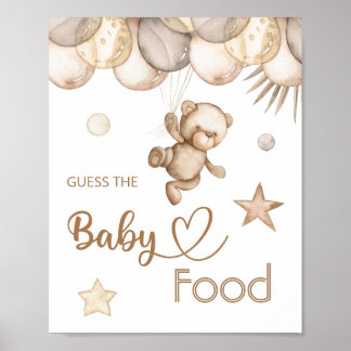Teddy Bear Baby Bear "Raten Sie das Baby Food" Poster