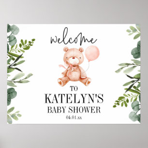 Teddy Bear Baby Dusche Begrüßungszeichen Plakat