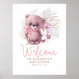 Teddy Bear Baby Dusche Begrüßungszeichen Poster