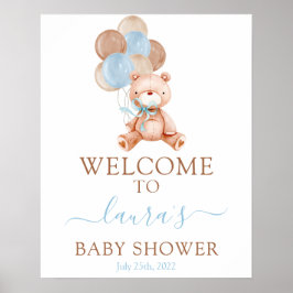 Teddy Bear Baby Dusche Begrüßungszeichen Poster