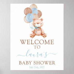 Teddy Bear Baby Dusche Begrüßungszeichen Poster