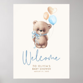 Teddy Bear Baby Dusche Begrüßungszeichen Poster