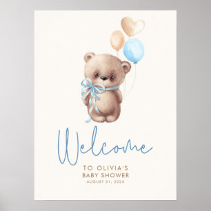 Teddy Bear Baby Dusche Begrüßungszeichen Poster