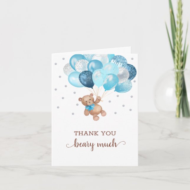 Teddy Bear Baby Dusche Danke Beary Much Card (Vorderseite)