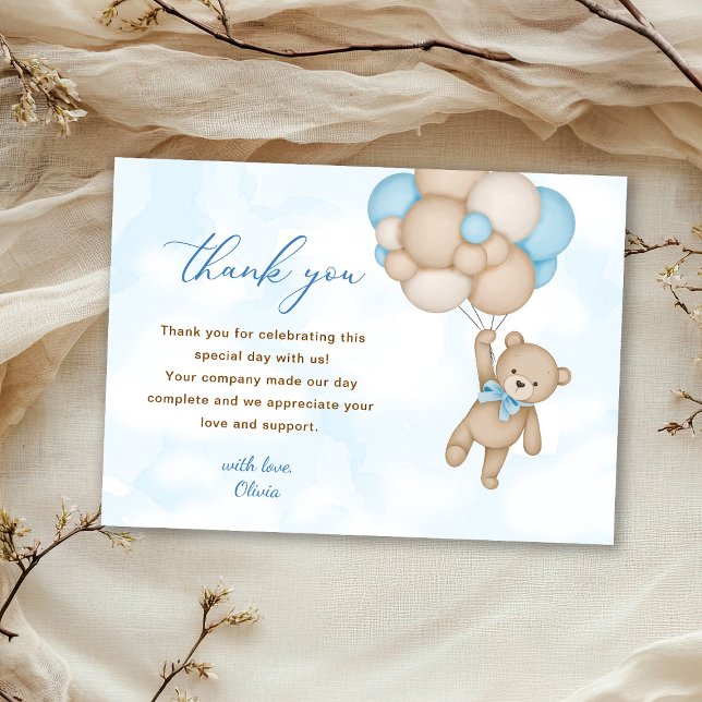 Teddy Bear Baby Dusche Dankeskarte (Von Creator hochgeladen)