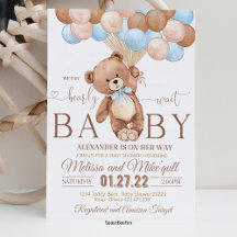 Teddy Bear Baby Dusche Einladung können wir bearly