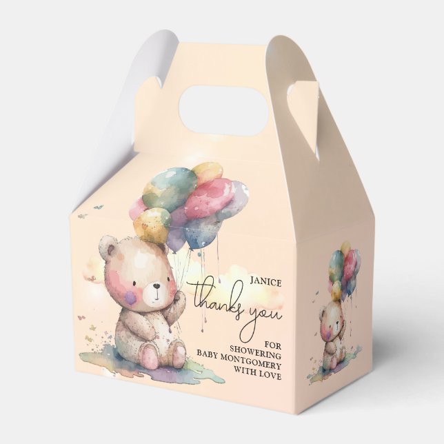 Teddy Bear Baby Dusche Geschenkschachtel (Vorderseite)