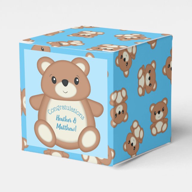Teddy Bear Baby Dusche Geschenkschachtel (Vorderseite)