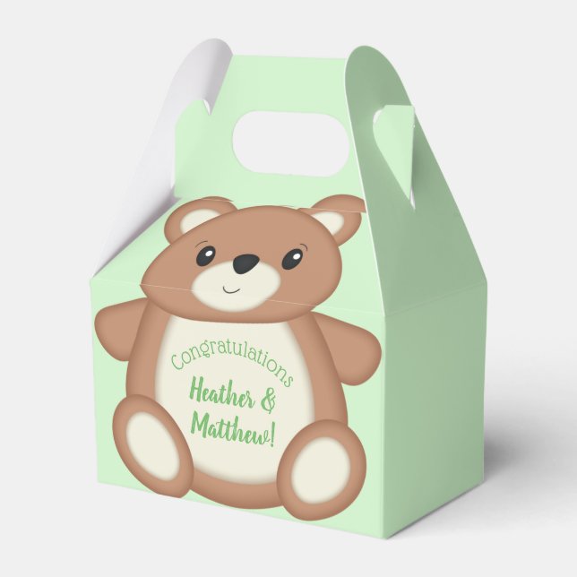 Teddy Bear Baby Dusche Geschenkschachtel (Vorderseite)