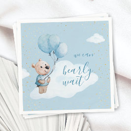 Teddy Bear Baby Dusche Gold & Blue Serviette