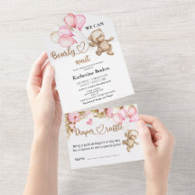 Teddy Bear Baby Dusche in einer Einladung