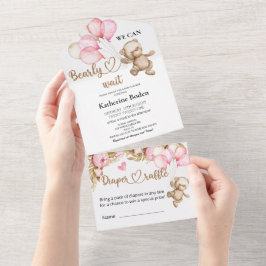 Teddy Bear Baby Dusche in einer Einladung