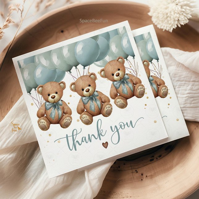 Teddy Bear Baby Dusche ist TRIPLETS Serviette (teddy bear baby shower napkins, triplets baby shower decor, it's triplets party napkins, cute bear b)