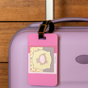 Teddy Bear Baby Dusche mit Retro Circles Gepäckanhänger
