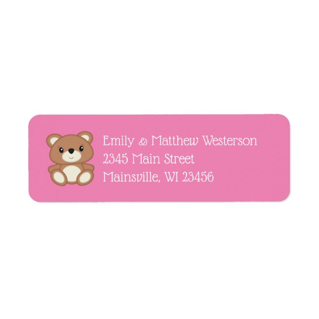 Teddy Bear Baby Dusche Pink Girl (Vorne)