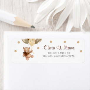 Teddy Bear Baby Dusche Rücksendeadresse