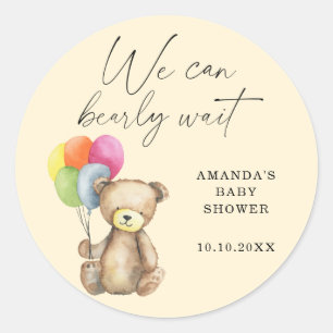 Teddy Bear Baby Dusche Runder Aufkleber