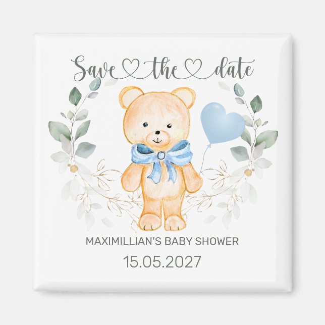 Teddy Bear Baby Dusche Save the Date Magnet (Vorne)