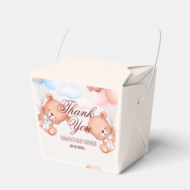 Teddy Bear Baby Dusche Vielen Dank für Ihre Unters Geschenkschachtel (Vorderseite)