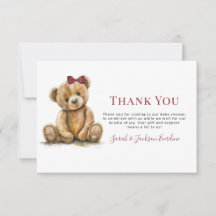 Teddy Bear Baby Dusche Vielen Dank