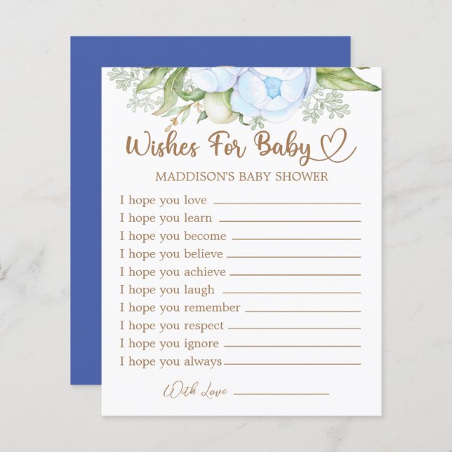 Teddy Bear Baby Dusche Wünsche für Baby (Vorne/Hinten)