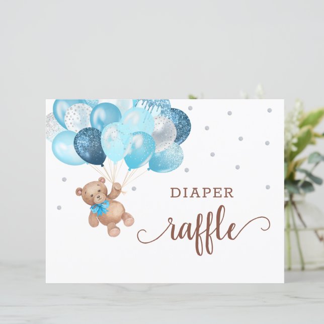 Teddy Bear Baby Duschkabine Windeln Raffle Game (Stehend Vorderseite)