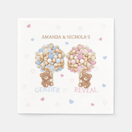 Teddy Bear Baby Gender Reveal Serviette