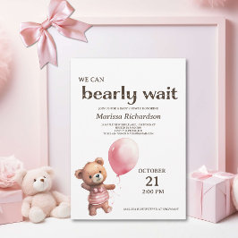 Teddy Bear Baby Girl Dusche Einladung