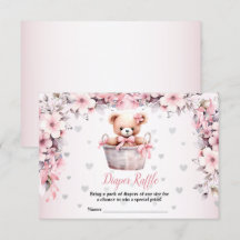 Teddy Bear Baby Girl Pink Blume Babydusche