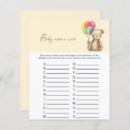 Teddy Bear - Baby name race game
