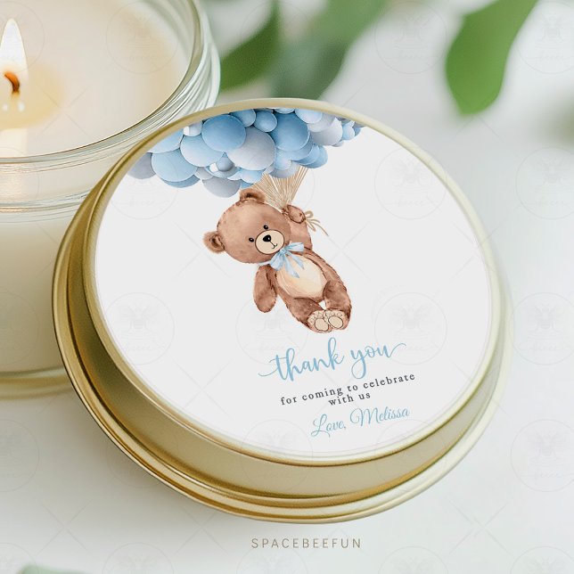 Teddy Bear Baby Shockaufkleber Runder Aufkleber (teddy bear baby shower, baby shower sticker, teddy bear label, baby shower favor, bear theme sticker)