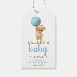 Teddy Bear Baby Shooter Boy Gift Tag Geschenkanhänger