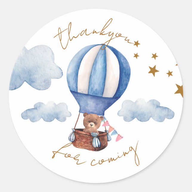 Teddy Bear Baby Shooter Thankyou Sticker (Vorderseite)
