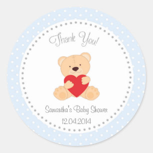 Teddy Bear Baby Shooting Sticker Blue