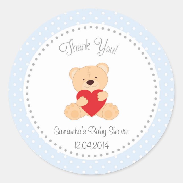 Teddy Bear Baby Shooting Sticker Blue (Vorderseite)