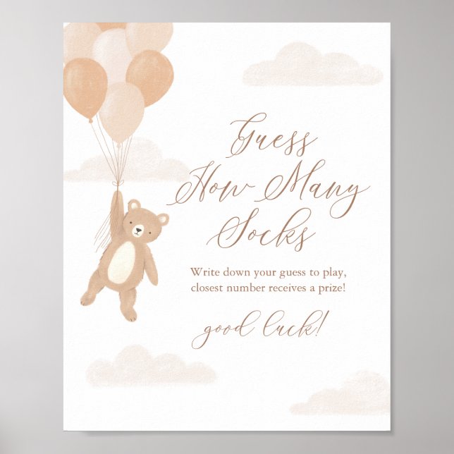 Teddy Bear Baby Shower Babys schätzen wie viele So Poster (Vorne)