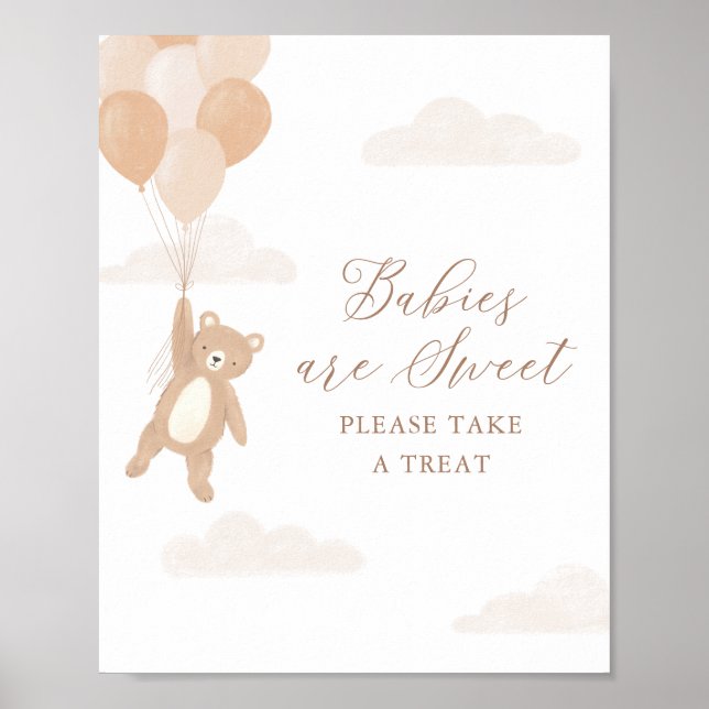 Teddy Bear Baby Shower Babys sind Sweet Sign Poster (Vorne)