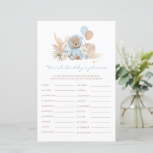 Teddy Bear Baby Shower beendet Daddy's Phrase Game