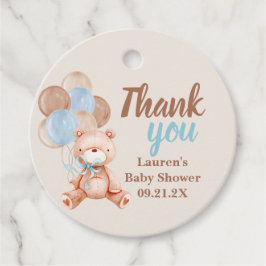 Teddy Bear Baby Shower Boy Favor Tags Geschenkanhänger