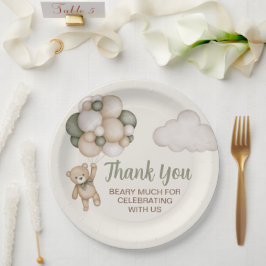 Teddy Bear Baby Shower Boy Pappteller