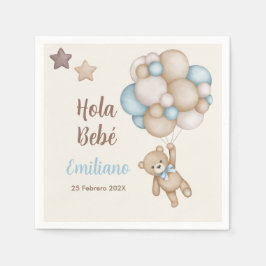 Teddy Bear Baby Shower Boy Spanisch Serviette