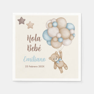 Teddy Bear Baby Shower Boy Spanisch Serviette