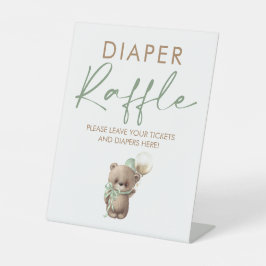 Teddy Bear Baby Shower Diaper Raffle Ticket Sockelschild