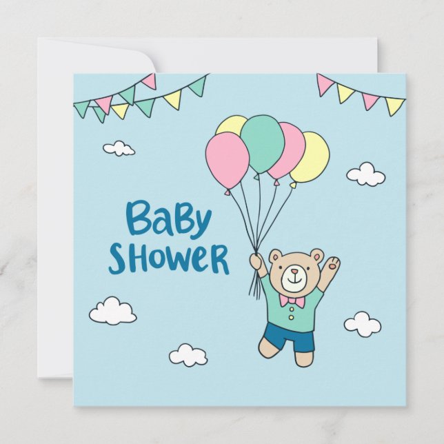 Teddy Bear Baby Shower Einladung (Vorderseite)