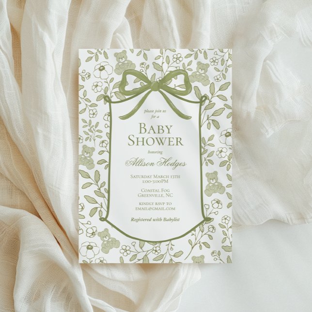 Teddy Bear Baby Shower Einladung | elegant (Von Creator hochgeladen)