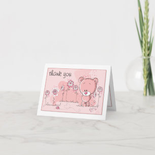 Teddy Bear Baby Shower Einladung - Rosa