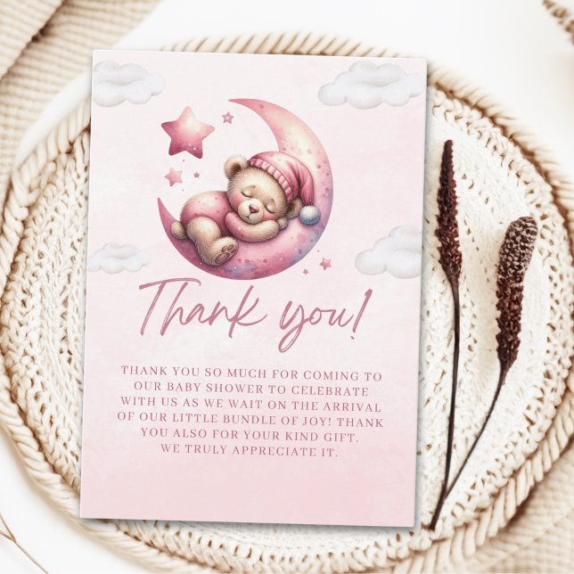 Teddy Bear Baby Shower for a Girl Dankeskarte (Von Creator hochgeladen)