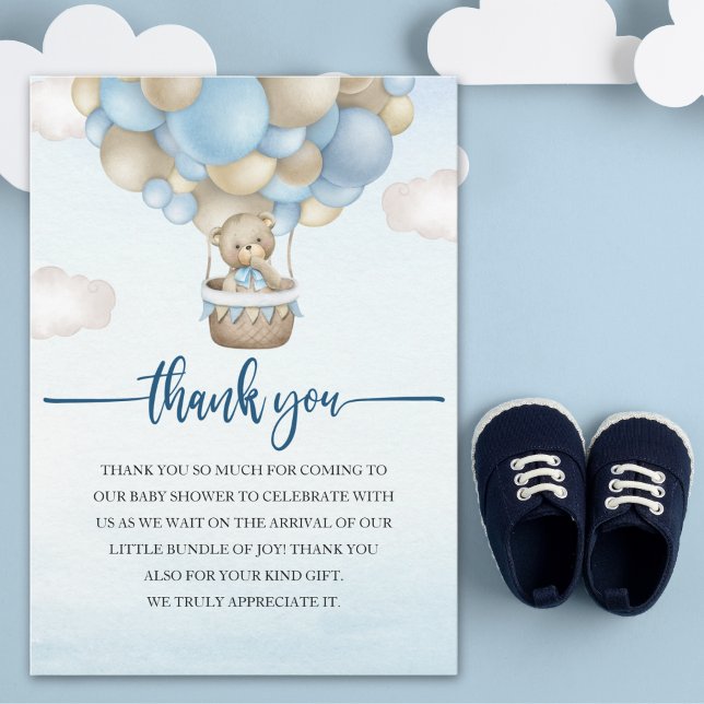 Teddy Bear Baby Shower for Boy –We Can Bearly Wait Dankeskarte (Von Creator hochgeladen)