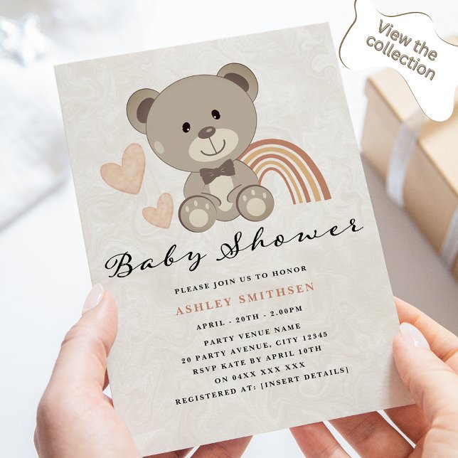 Teddy Bear Baby Shower Gender Neutral Einladung (Von Creator hochgeladen)